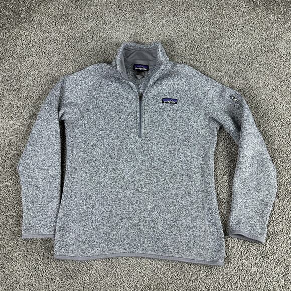 Patagonia Sweater Womens Medium Gray Better Sweater Quarter Zip Pullover Outdoor - Picture 2 of 12
